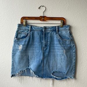 Primark Denim High Slit Mini Skirt